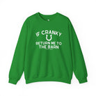 If Cranky, Return Me To The Barn Fleece Pullover Sweatshirt The Cinchy Cowgirl - Print S Irish Green
