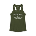 Thank God For Sweet Tea, Good Dirt & Fast Horses Tank Top Tank Top The Cinchy Cowgirl - Print XS Solid Military Green