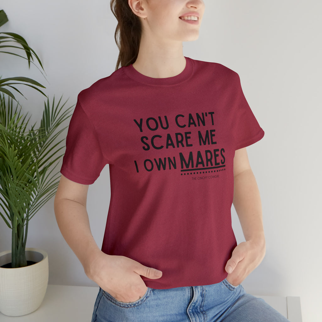 You Can't Scare Me I Own Mares Short Sleeve Tee tcc graphic tee Printify Heather Raspberry XS 