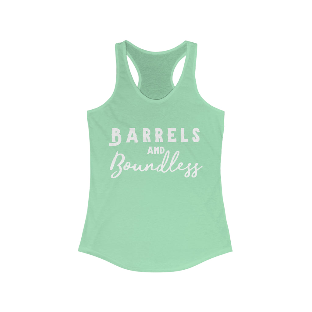 Barrels & Boundless Racerback Tank Horse Riding Discipline Tee Printify S Solid Mint 