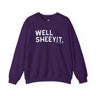 Well Sheeyit Fleece Pullover Sweatshirt The Cinchy Cowgirl - Print S Purple