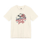 Patriotic American Girly Short Sleeve Tee Graphic Tee The Cinchy Cowgirl - Print Natural XS