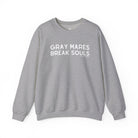 Gray Mares Break Souls Pullover Sweatshirt The Cinchy Cowgirl - Print S Sport Grey