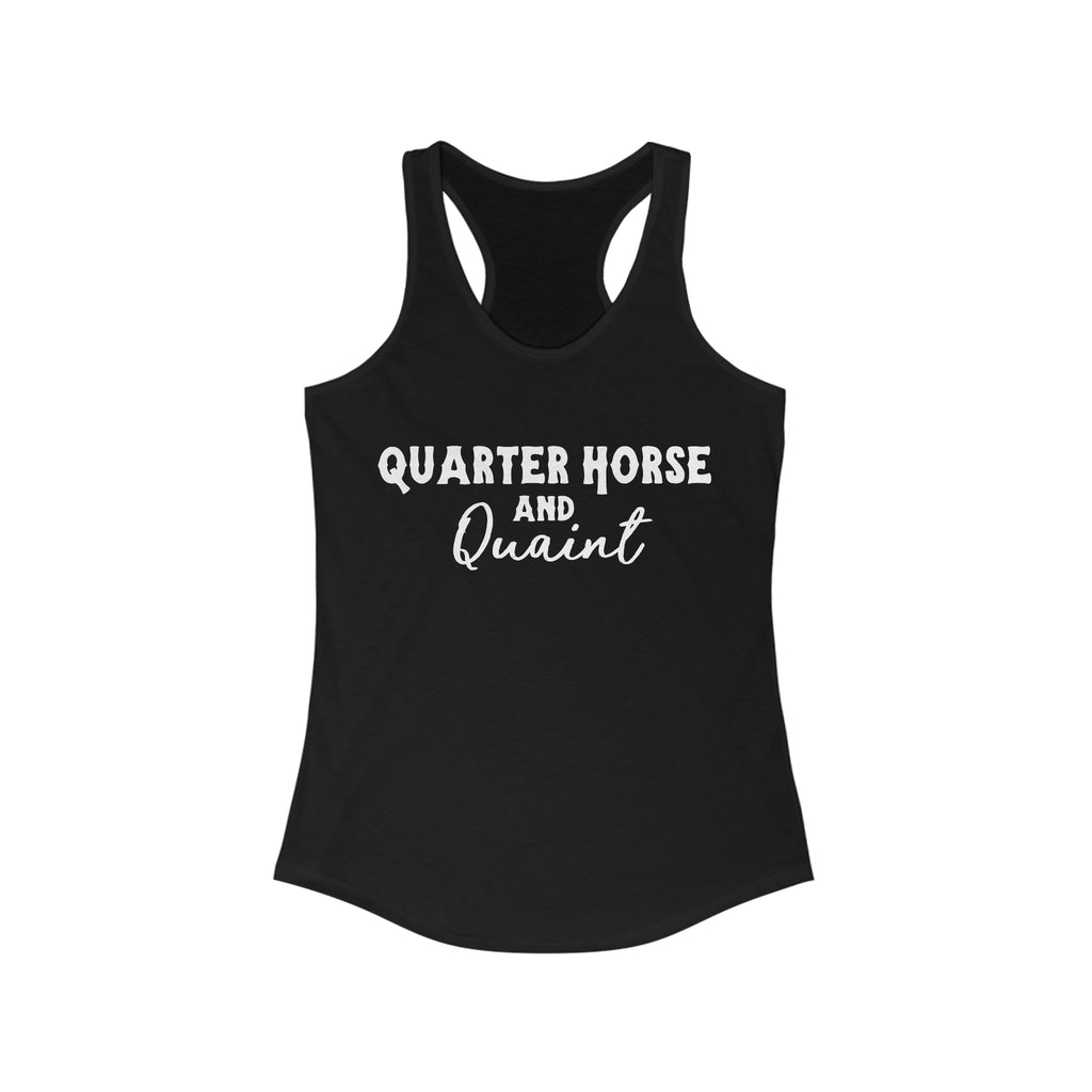 Quarter Horse & Quaint Racerback Tank Horse Color Shirts Printify XS Solid Black 