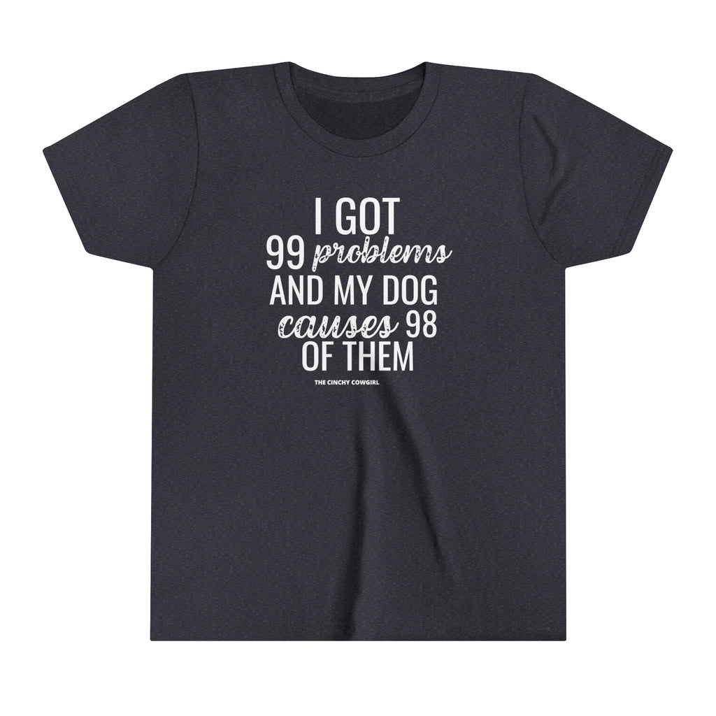 Dog Problem Youth Short Sleeve Tee Navy