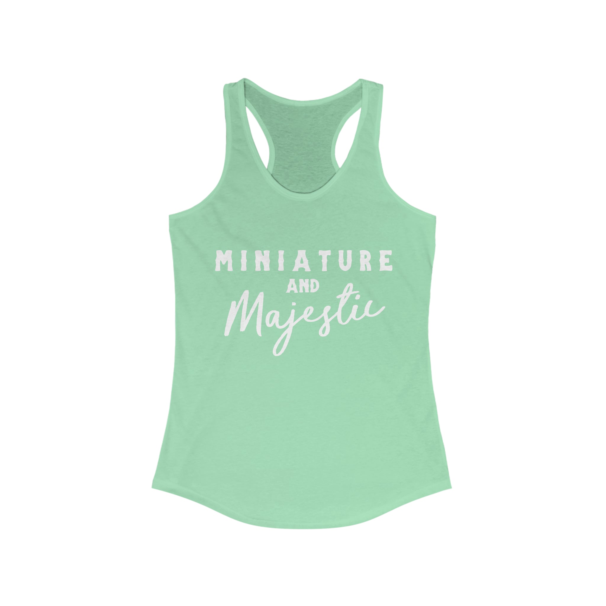 Miniature & Majestic Racerback Tank Horse Color Shirts Printify XS Solid Mint 
