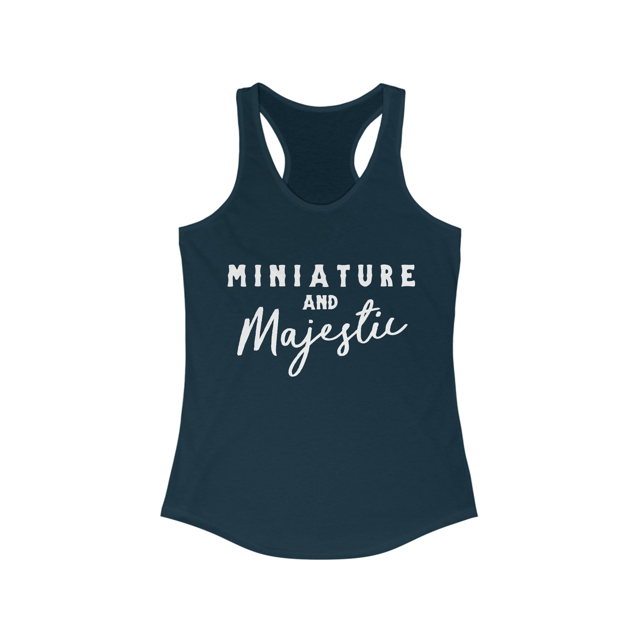 Miniature & Majestic Racerback Tank Horse Color Shirts Printify XS Solid Midnight Navy 