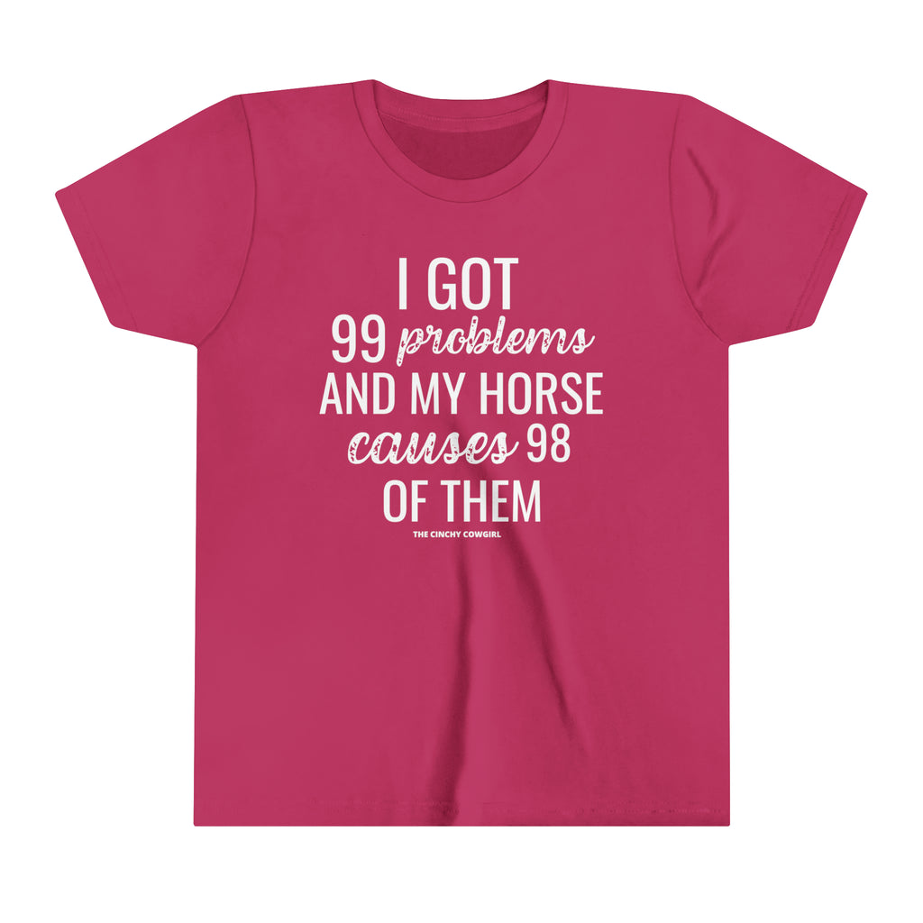 Horse Problem Youth Short Sleeve Tee Berry