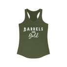 Barrels & Bold Racerback Tank Horse Riding Discipline Tee Printify XS Solid Military Green 