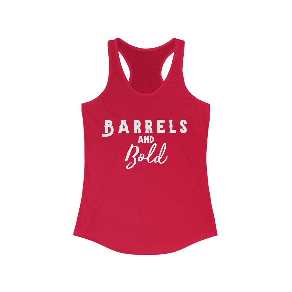 Barrels & Bold Racerback Tank Horse Riding Discipline Tee Printify XS Solid Red 