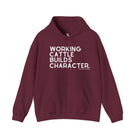 Working Cattle Builds Character Hoodie Hoodie The Cinchy Cowgirl - Print Maroon S