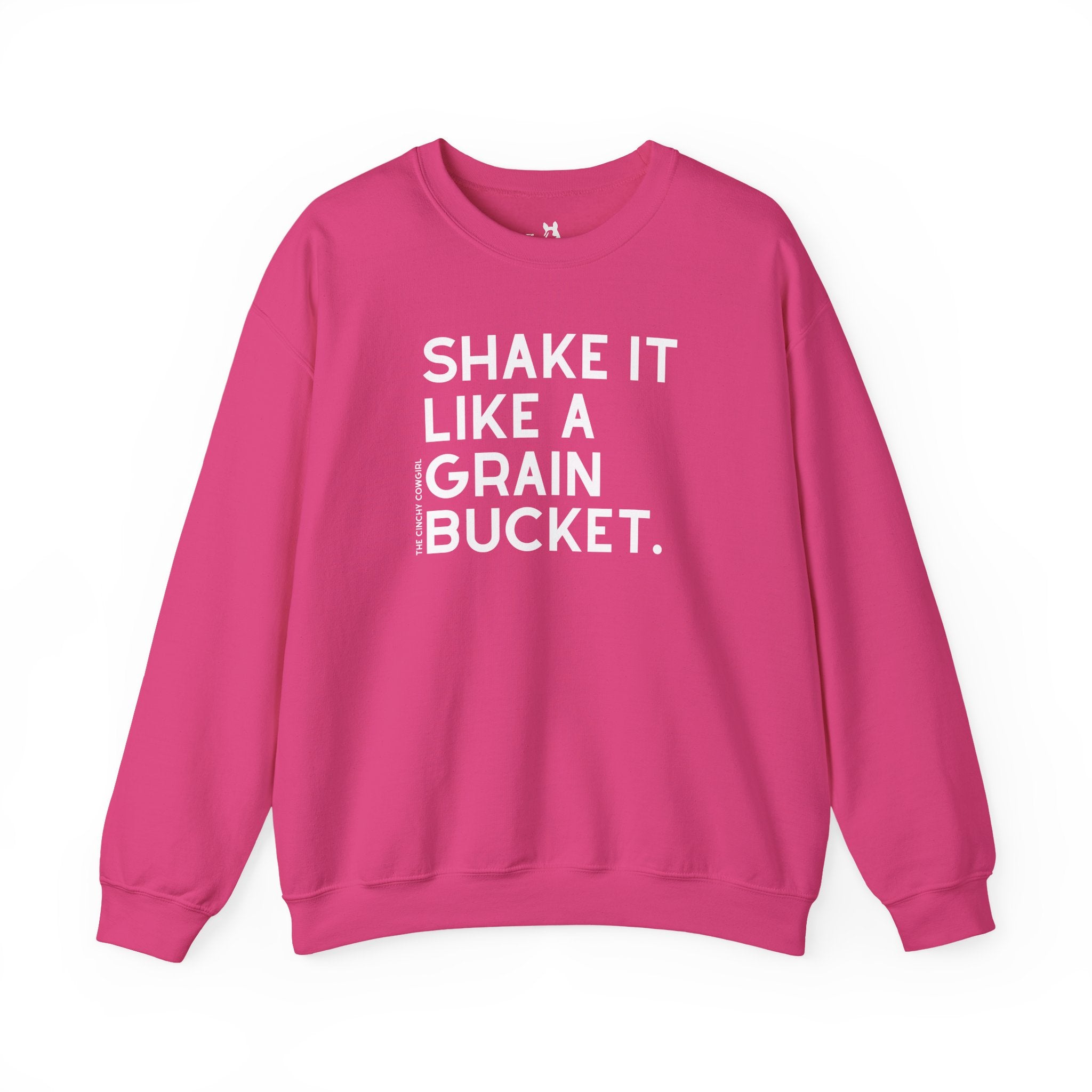 Shake It Like A Grain Bucket Pullover Sweatshirt The Cinchy Cowgirl - Print S Heliconia