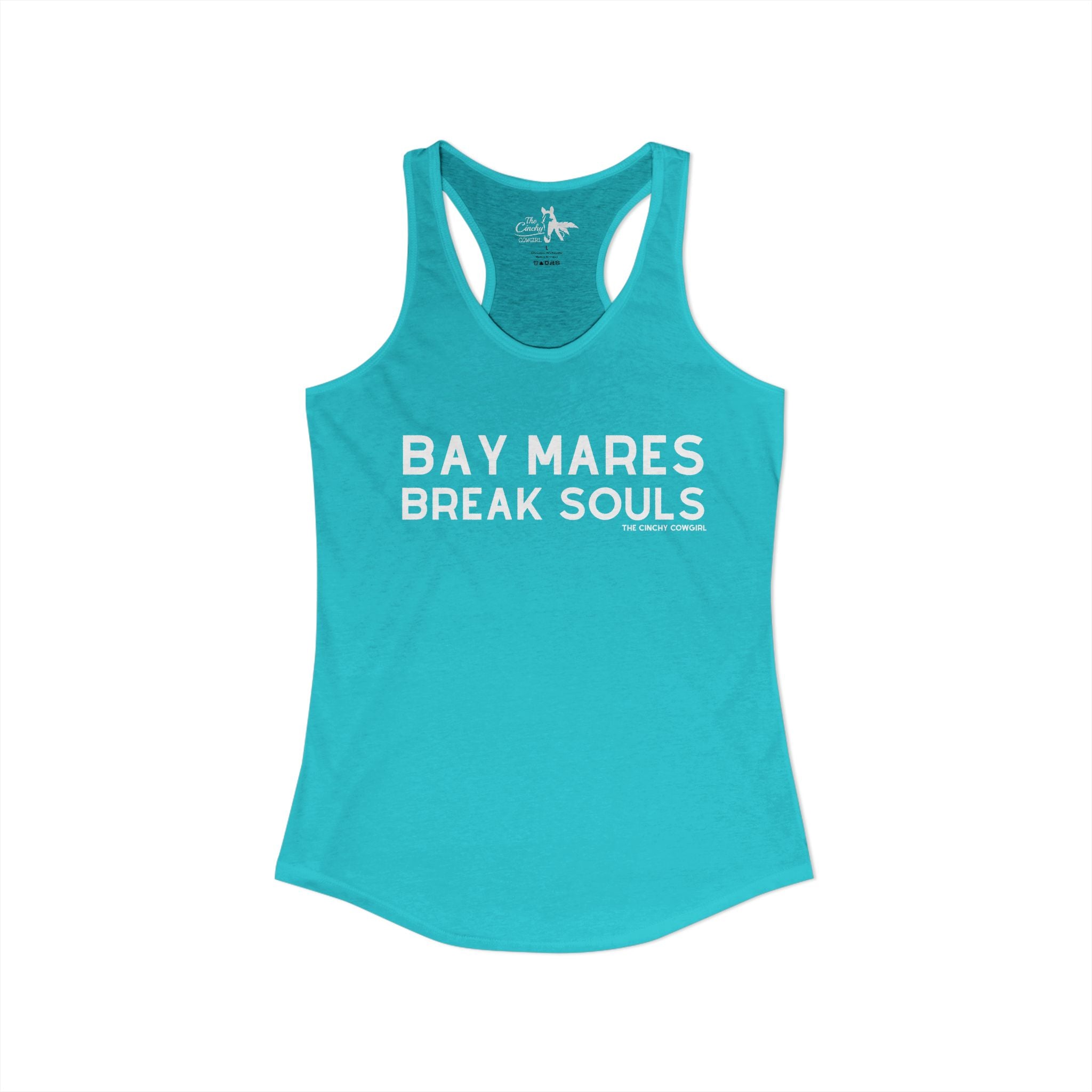 Bay Mares Break Souls Tank Top graphic tank The Cinchy Cowgirl - Print XS Solid Tahiti Blue
