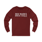 Red Mares Break Souls Long Sleeve Tee Long-sleeve The Cinchy Cowgirl - Print S Cardinal