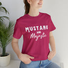 Mustang & Majestic Short Sleeve Tee Horse Color Shirt Printify Berry XS