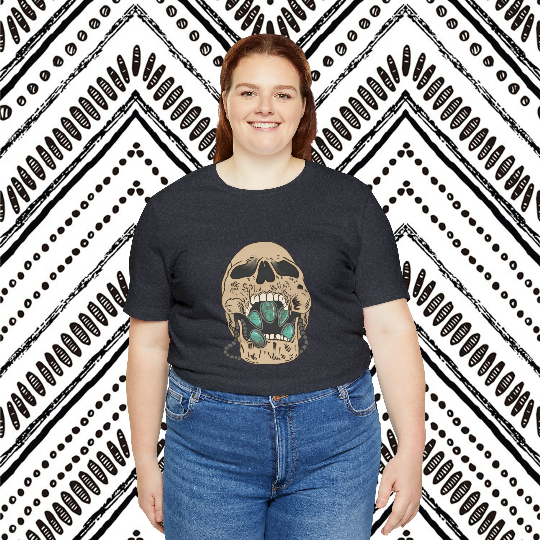 Squash Blossom Skull Short Sleeve Tee tcc graphic tee Printify   