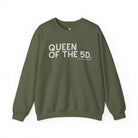 Queen Of The 5D Fleece Pullover Sweatshirt The Cinchy Cowgirl - Print S Military Green