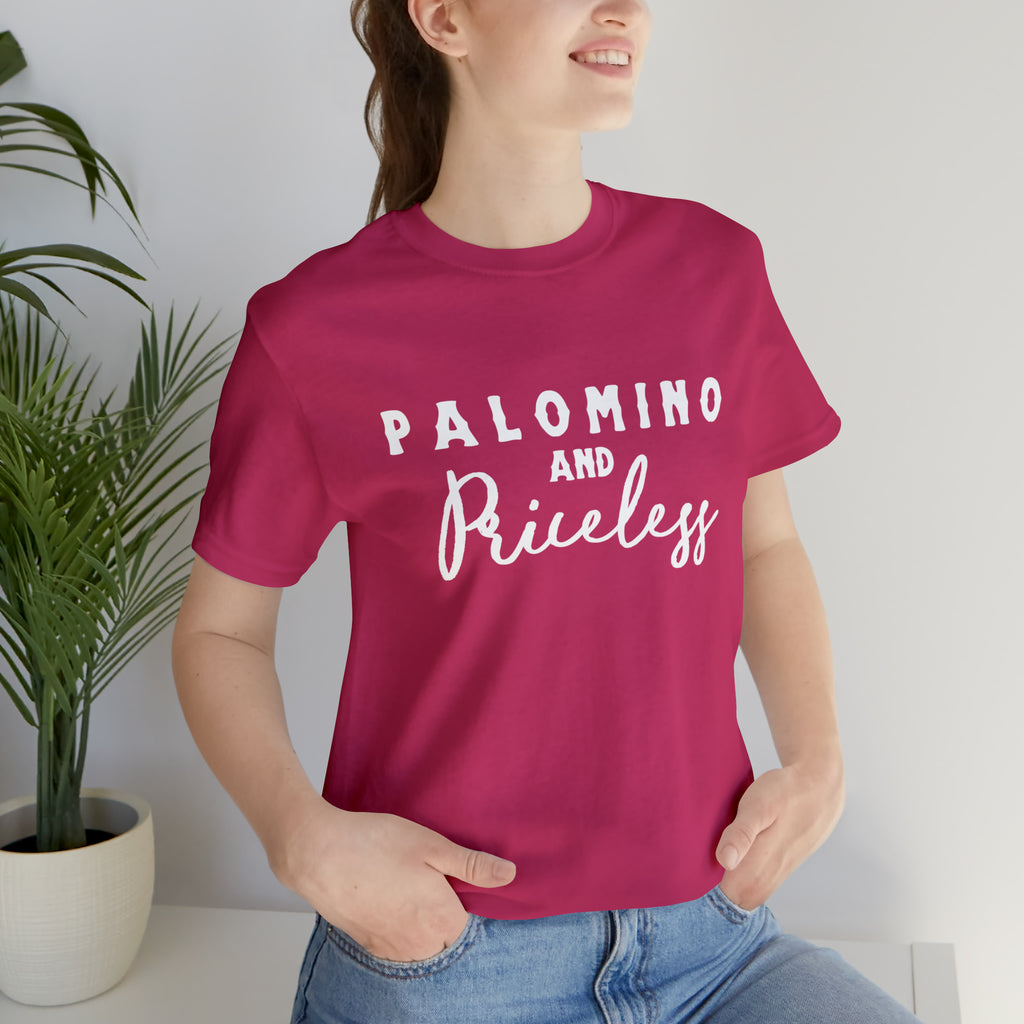 Palomino & Priceless Short Sleeve Tee Horse Color Shirt Printify Berry XS 