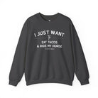 I Just Want To Eat Tacos And Ride My Horse Pullover Sweatshirt The Cinchy Cowgirl - Print S Dark Heather