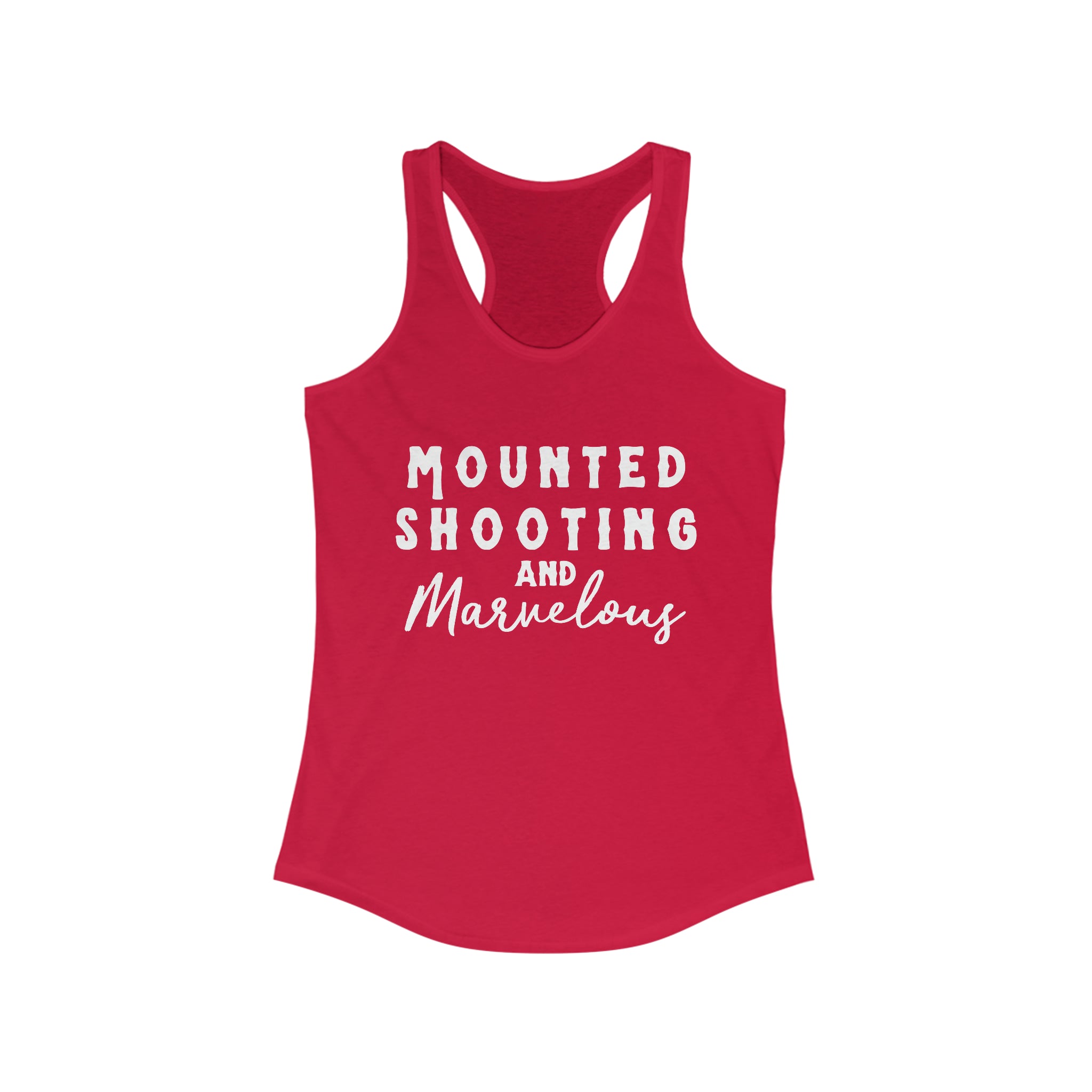 Mounted Shooting & Marvelous Racerback Tank Horse Riding Discipline Tee Printify XS Solid Red 