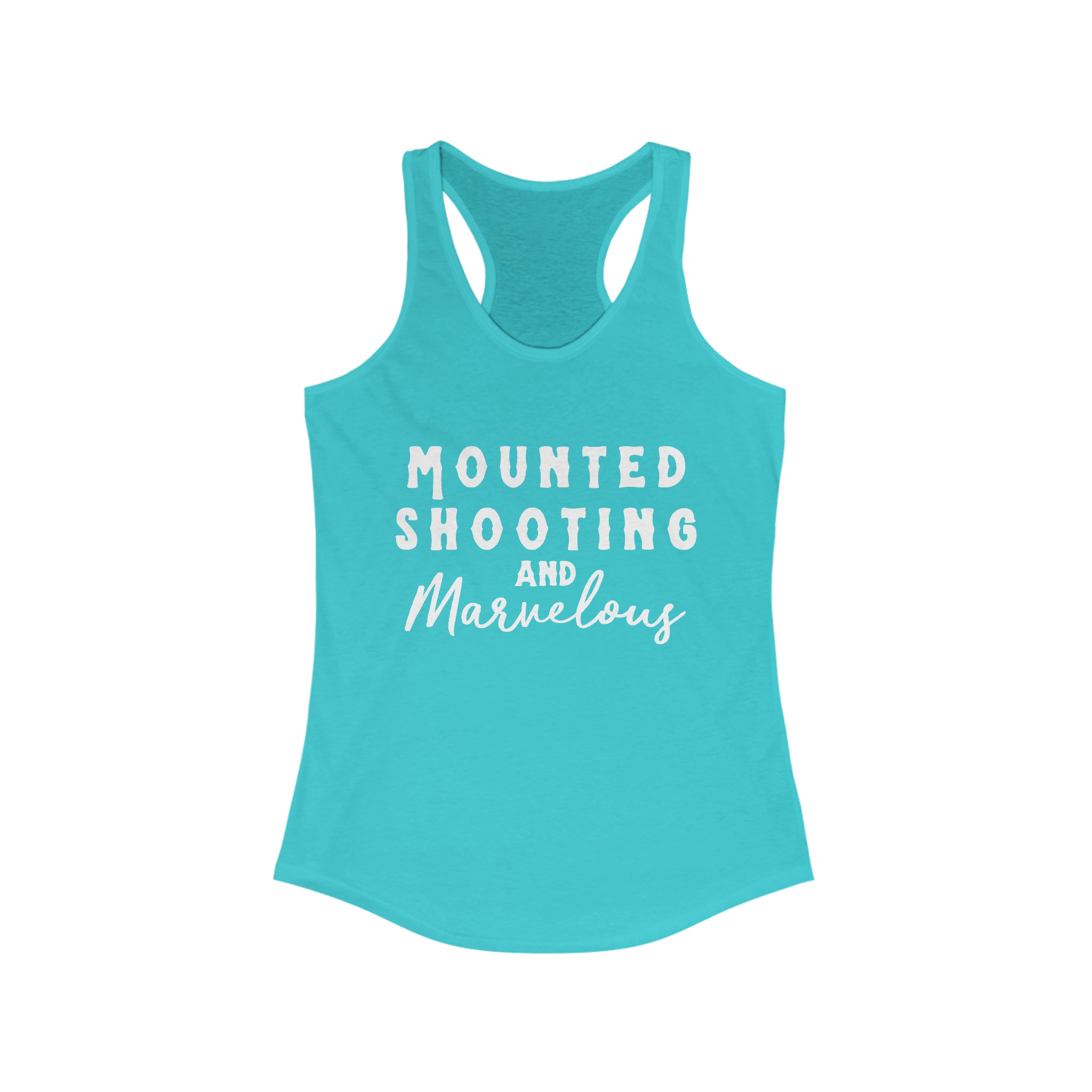 Mounted Shooting & Marvelous Racerback Tank Horse Riding Discipline Tee Printify XS Solid Tahiti Blue 
