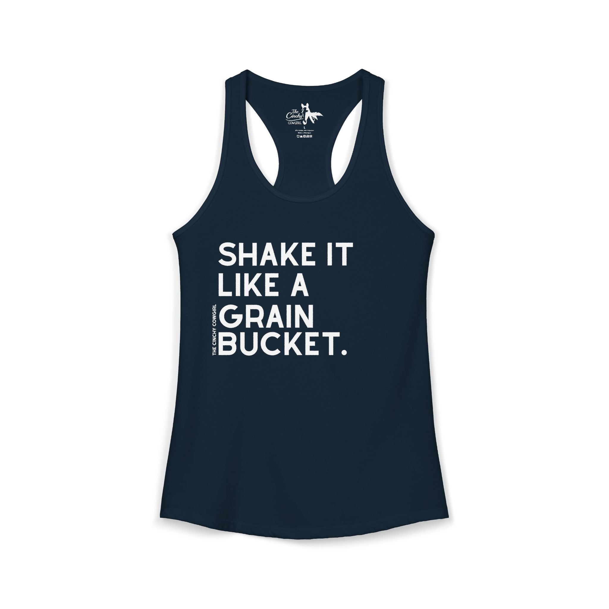 Shake It Like A Grain Bucket Tank Top Tank Top The Cinchy Cowgirl - Print XS Solid Midnight Navy