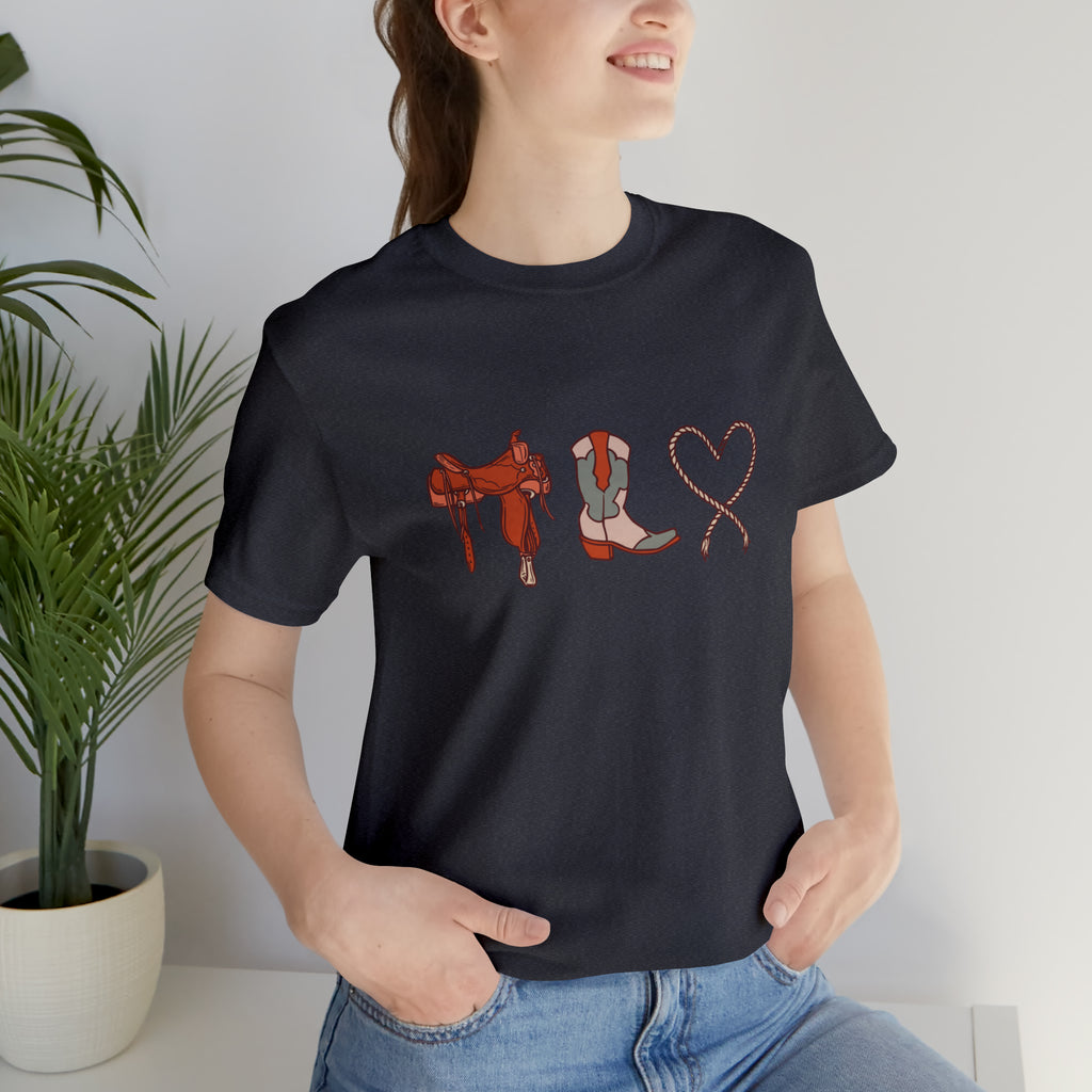 Western Love Navy Short Sleeve Tee