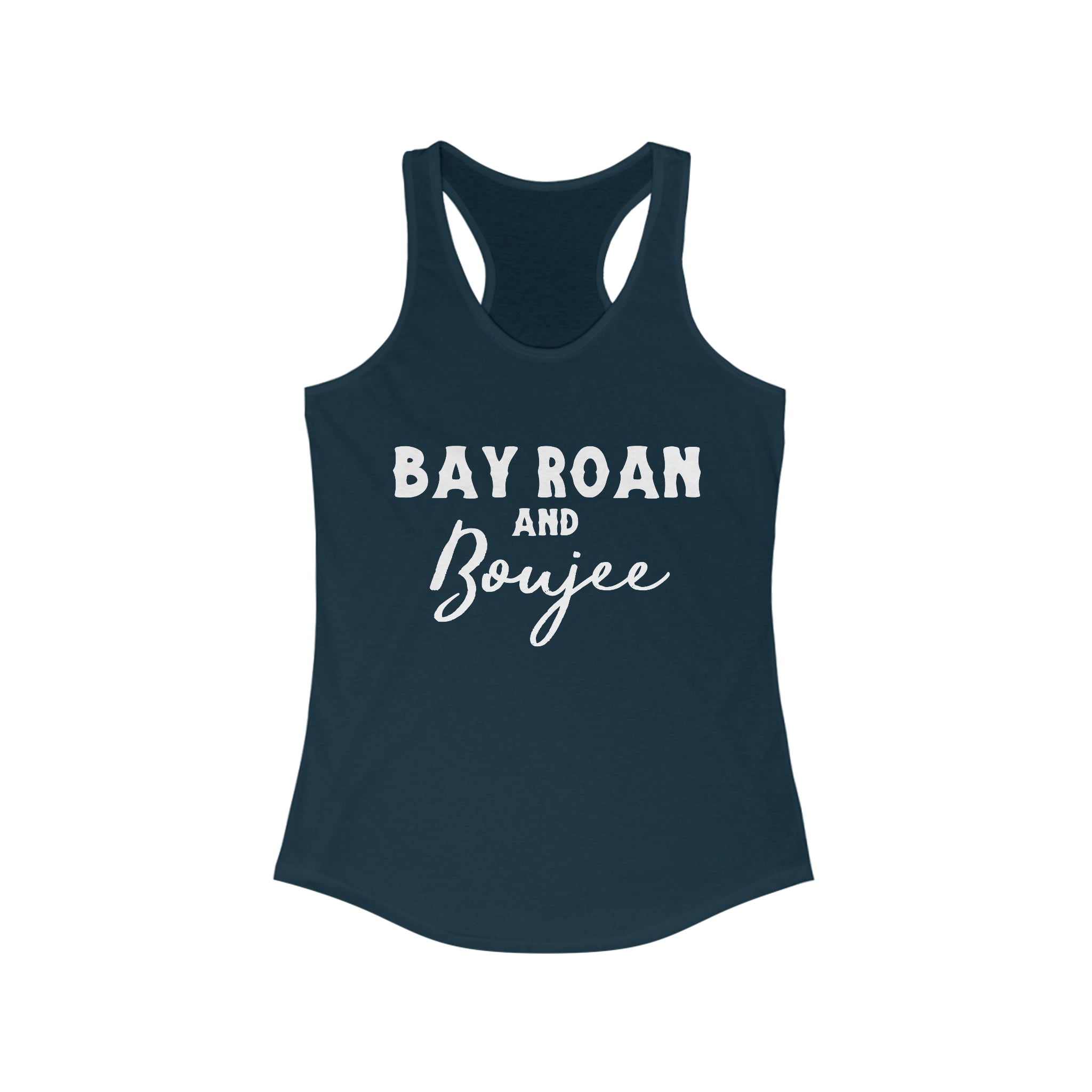 Bay Roan & Boujee Racerback Tank Horse Color Shirts Printify XS Solid Midnight Navy 