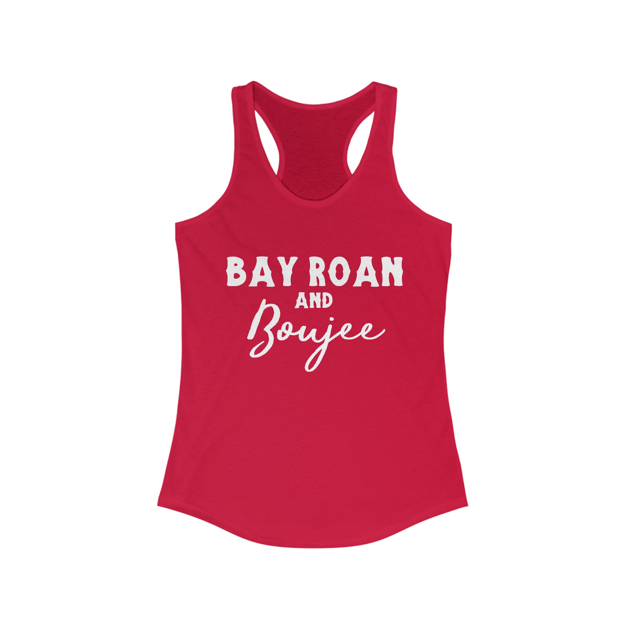 Bay Roan & Boujee Racerback Tank Horse Color Shirts Printify XS Solid Red