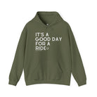It's A Good Day For A Ride Hoodie Hoodie The Cinchy Cowgirl - Print Military Green S