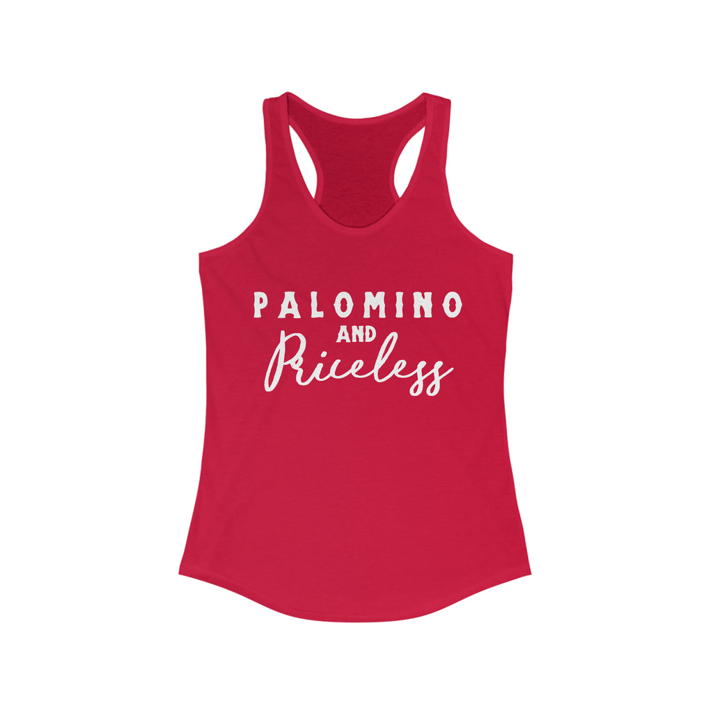Palomino & Priceless Racerback Tank Horse Color Shirts Printify S Solid Red 