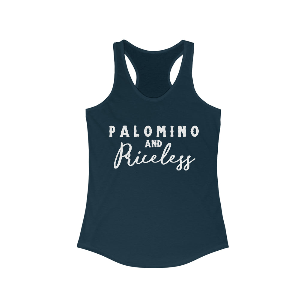 Palomino & Priceless Racerback Tank Horse Color Shirts Printify XS Solid Midnight Navy 