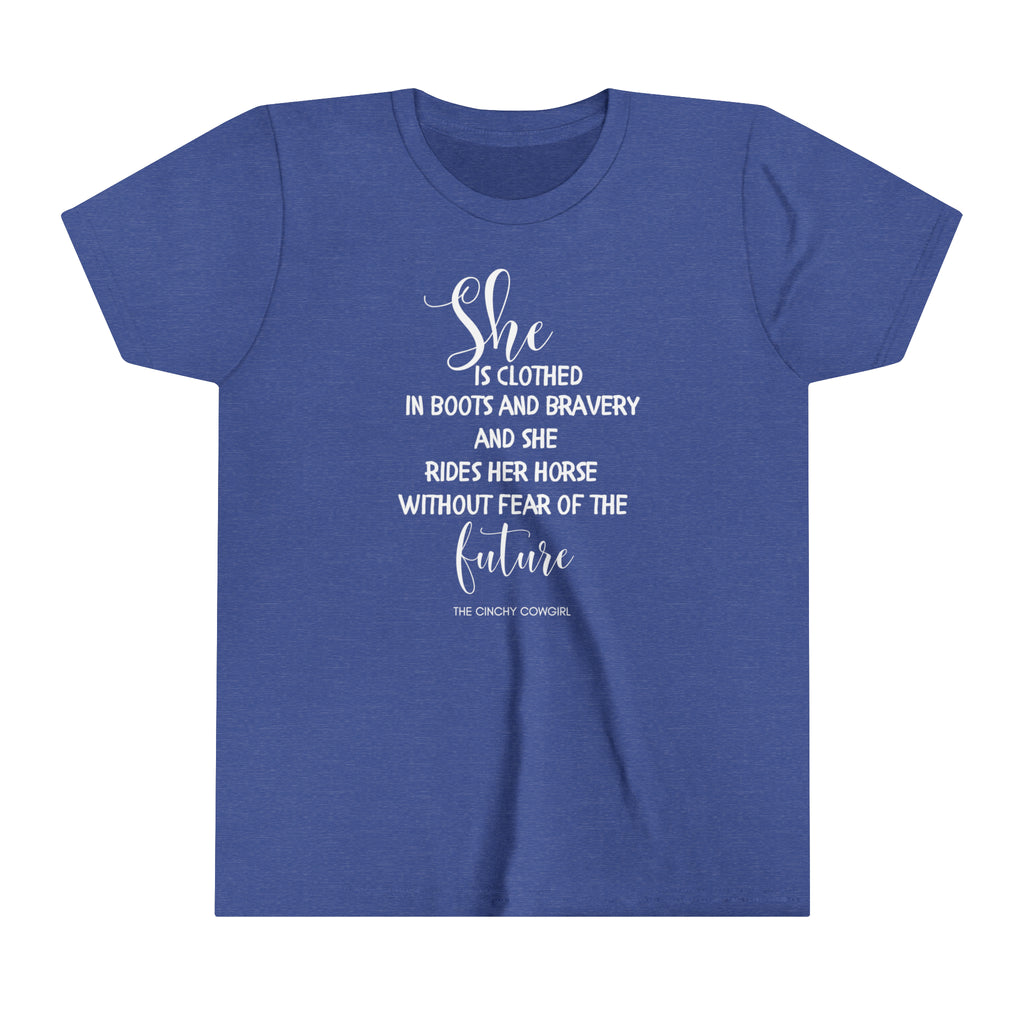 She is Clothed Youth Short Sleeve Tee Royal