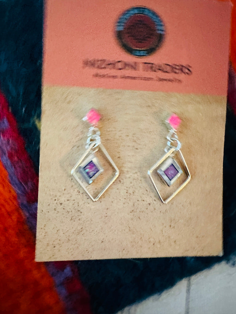Diamond in the Desert Dangle Earrings NT jewelry Nizhoni Traders LLC   