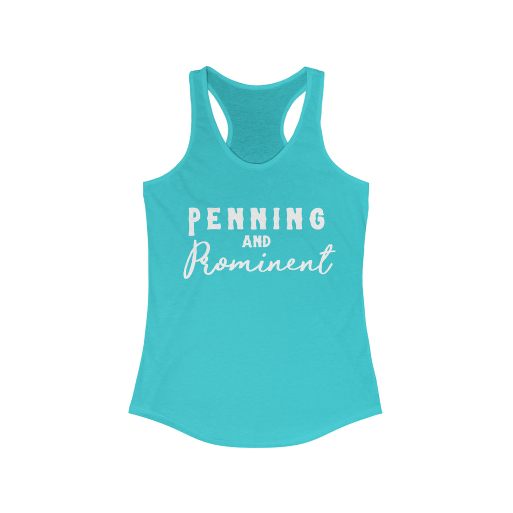 Penning & Prominent Racerback Tank Horse Riding Discipline Tee Printify XS Solid Tahiti Blue 