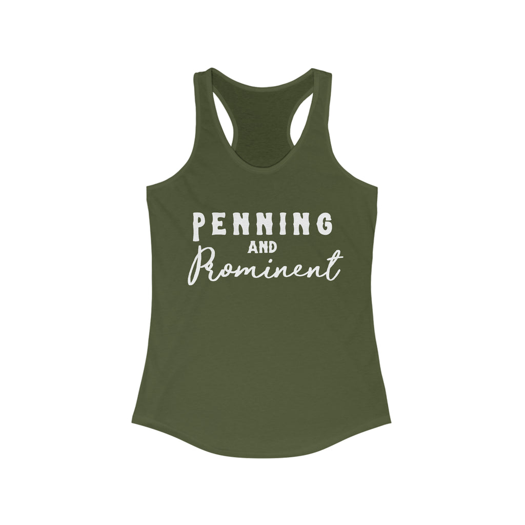 Penning & Prominent Racerback Tank Horse Riding Discipline Tee Printify XS Solid Military Green