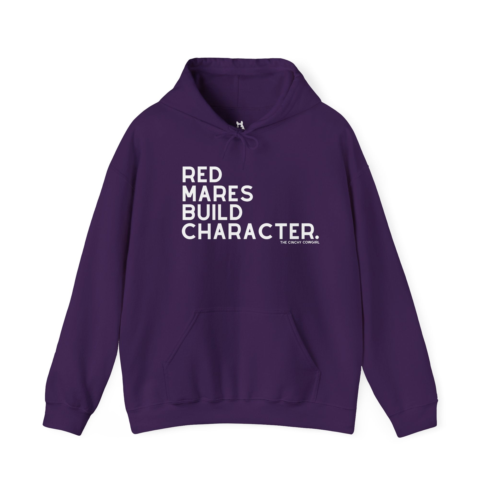 Red Mares Build Character Hoodie Hoodie The Cinchy Cowgirl - Print Purple S