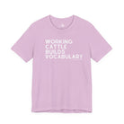 Working Cattle Builds Vocabulary Short Sleeve Tee T-Shirt The Cinchy Cowgirl - Print Lilac XS