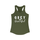 Grey & Graceful Racerback Tank Horse Color Shirts Printify XS Solid Military Green 