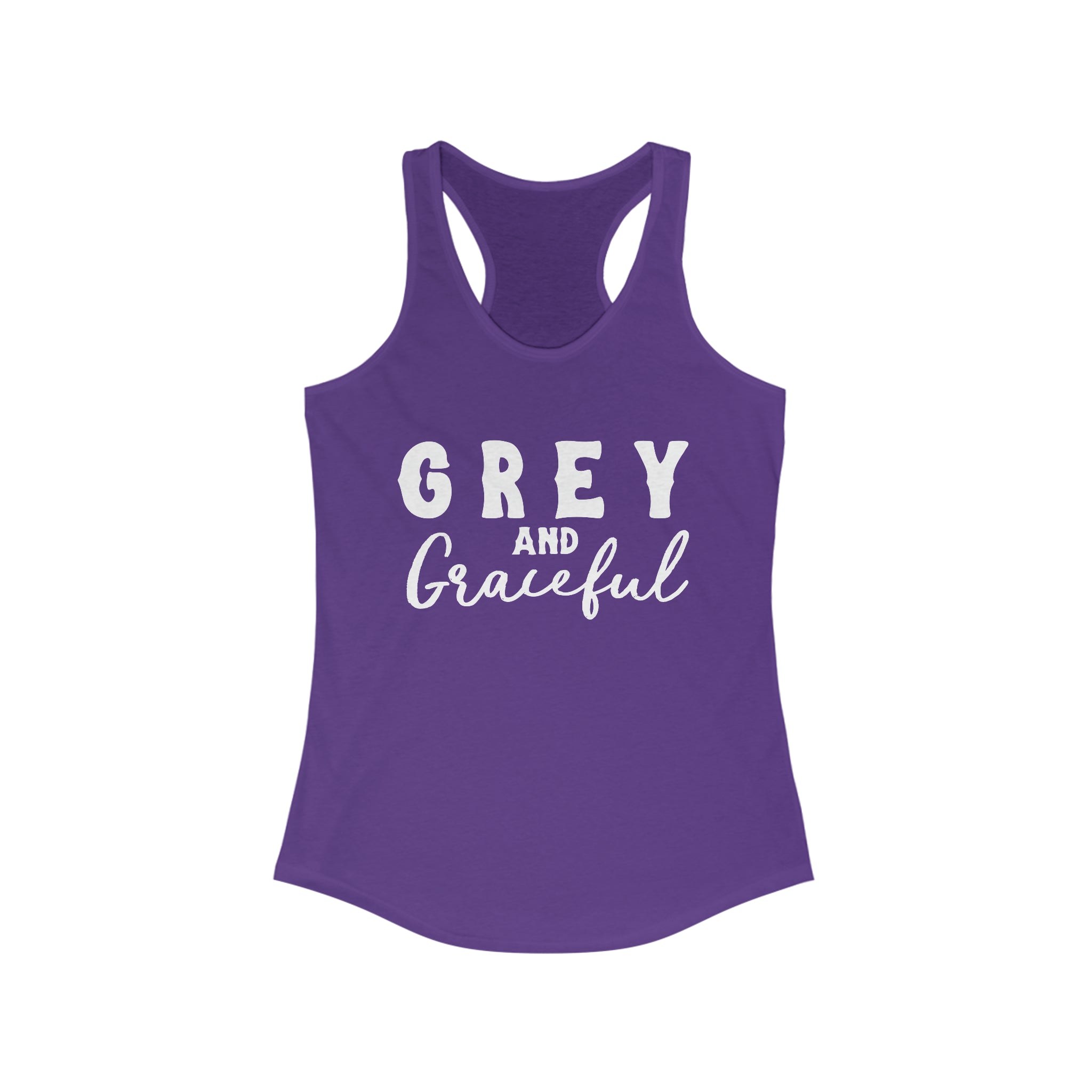 Grey & Graceful Racerback Tank Horse Color Shirts Printify XS Solid Purple Rush 