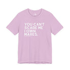 You Can't Scare Me I Own Mares Short Sleeve Graphic Tee T-Shirt The Cinchy Cowgirl - Print Lilac XS