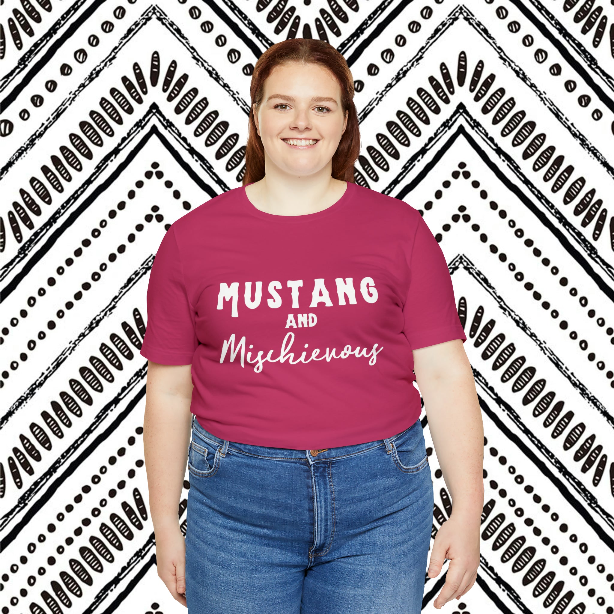 Mustang & Mischievous Short Sleeve Tee Horse Color Shirt Printify   