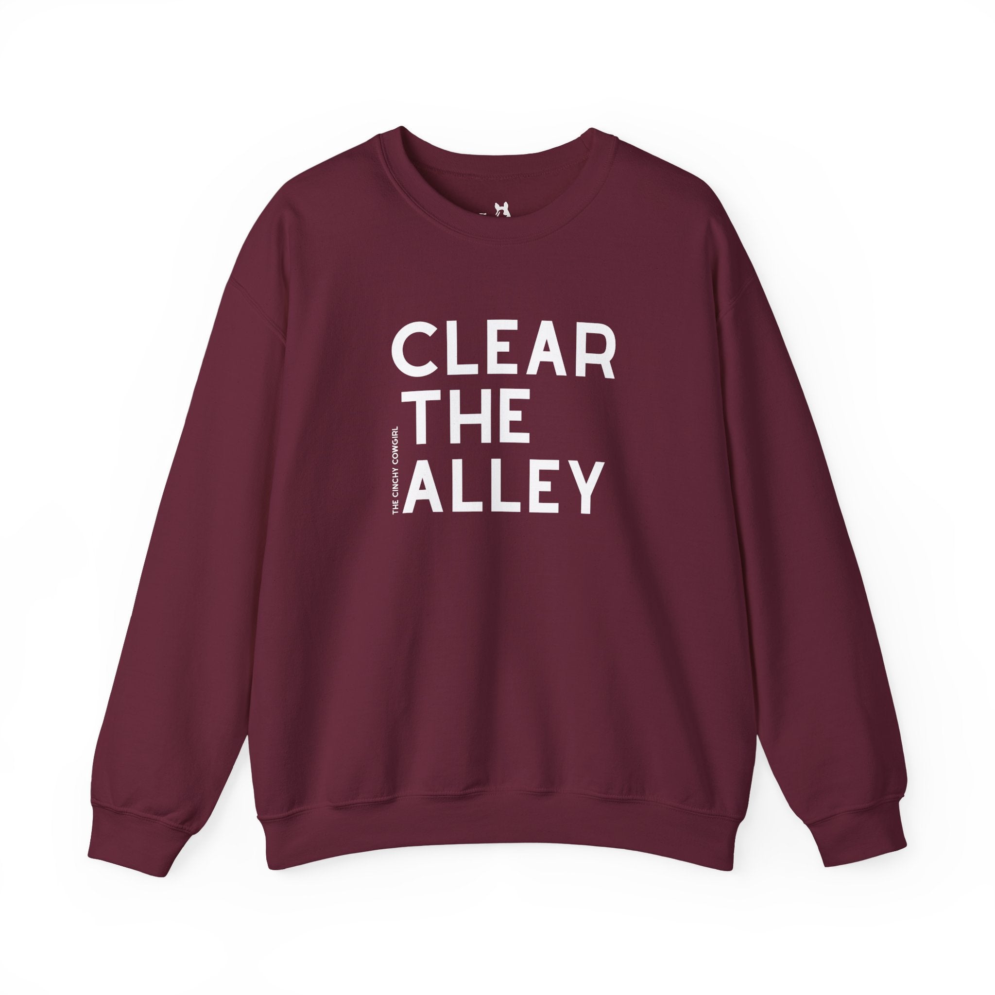 Clear The Alley Pullover Sweatshirt The Cinchy Cowgirl - Print S Maroon