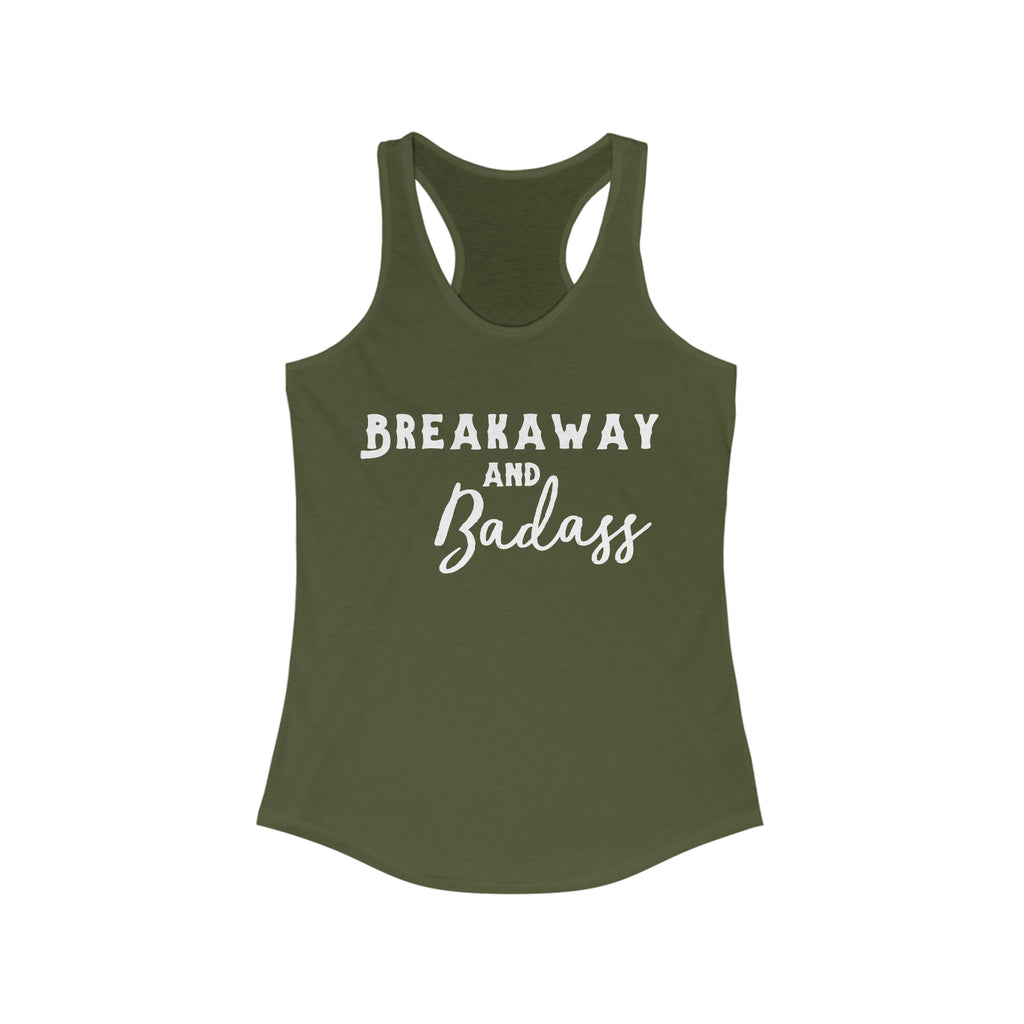 Breakaway & Badass Racerback Tank Horse Riding Discipline Tee Printify XS Solid Military Green 