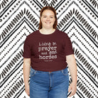 Living on Prayer & Horses Short Sleeve Tee tcc graphic tee Printify   