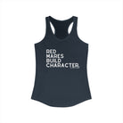 Red Mares Build Character Racerback Tank Tank Top The Cinchy Cowgirl - Print XS Solid Indigo