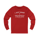 I Just Want To Drink Margaritas And Ride My Horse Long Sleeve Tee Long-sleeve The Cinchy Cowgirl - Print S Red