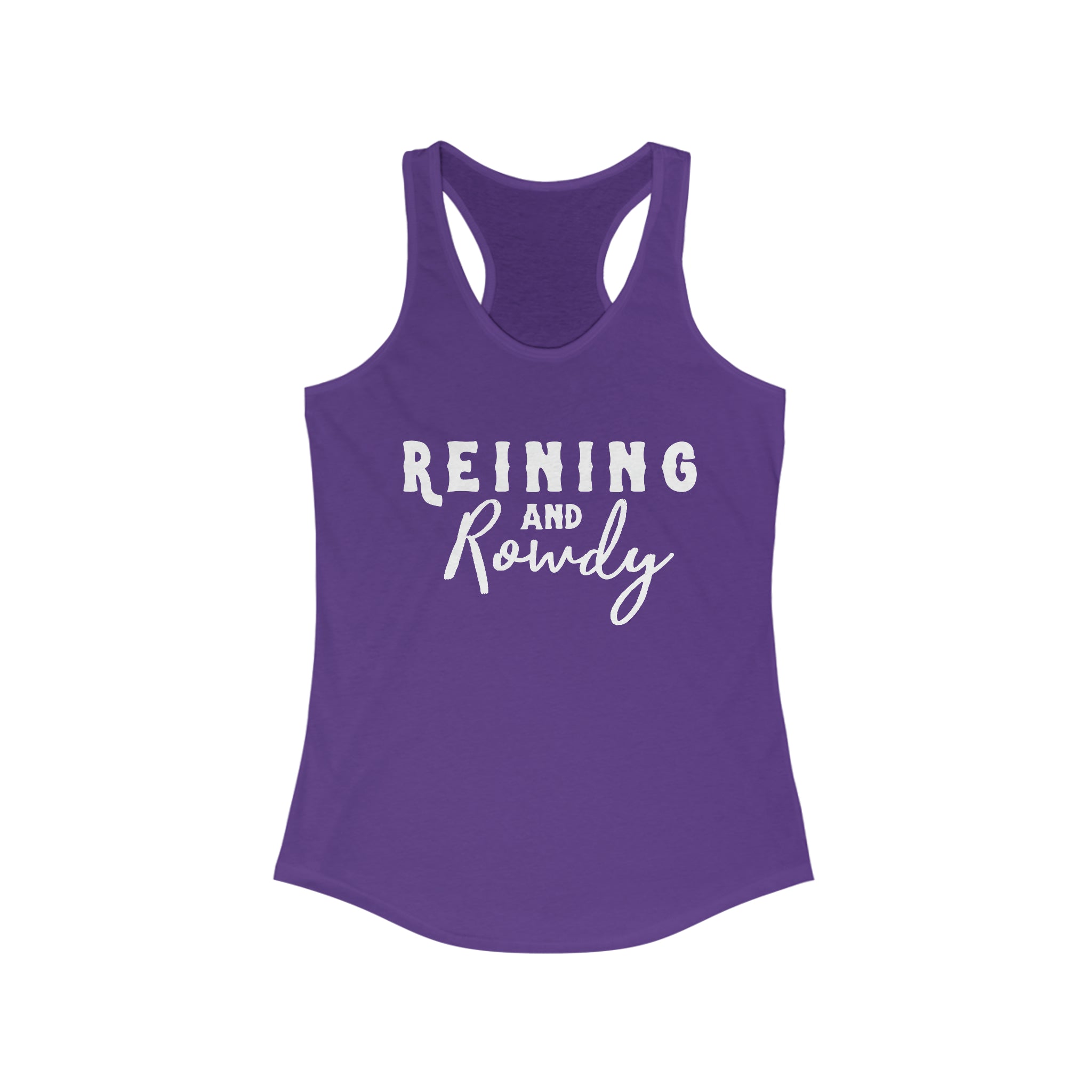 Reining & Rowdy  Racerback Tank Horse Riding Discipline Tee Printify XS Solid Purple Rush 
