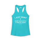 I Just Want to Drink Margaritas And Ride My Horse Tank Top Tank Top The Cinchy Cowgirl - Print XS Solid Tahiti Blue