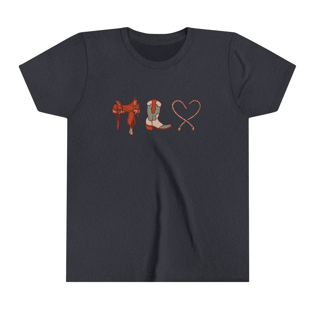 Western Love Youth Short Sleeve Tee navy